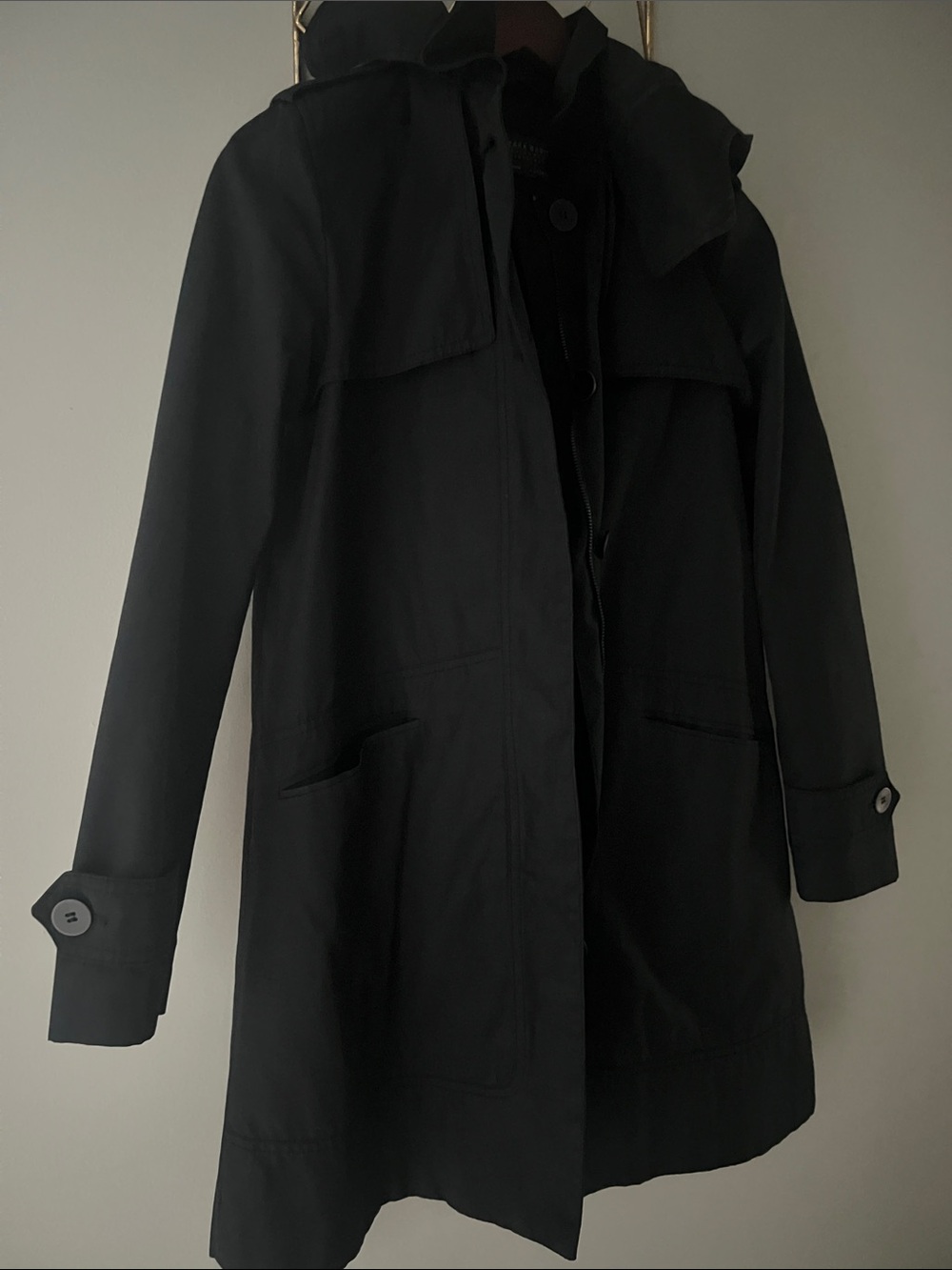 Zara Navy Hooded Trench Coat